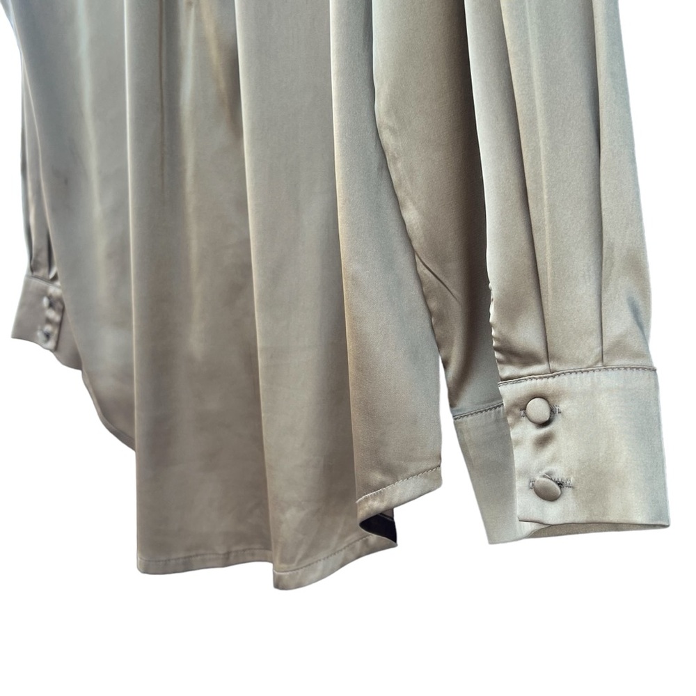 Kat The Label | Satin Pajama Shirt Olive | M - Picture 8 of 13
